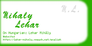mihaly lehar business card